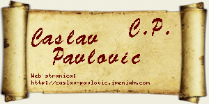 Časlav Pavlović vizit kartica
